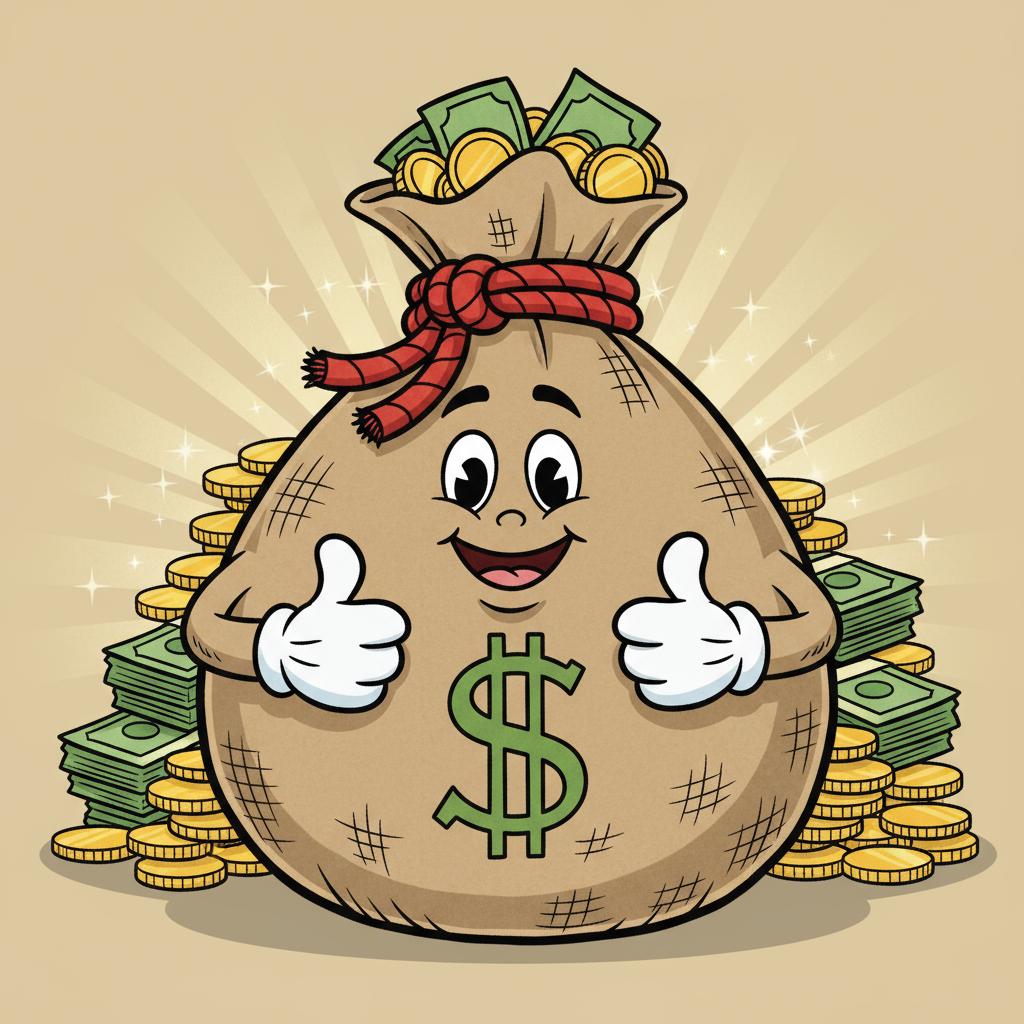 cartoon money bag